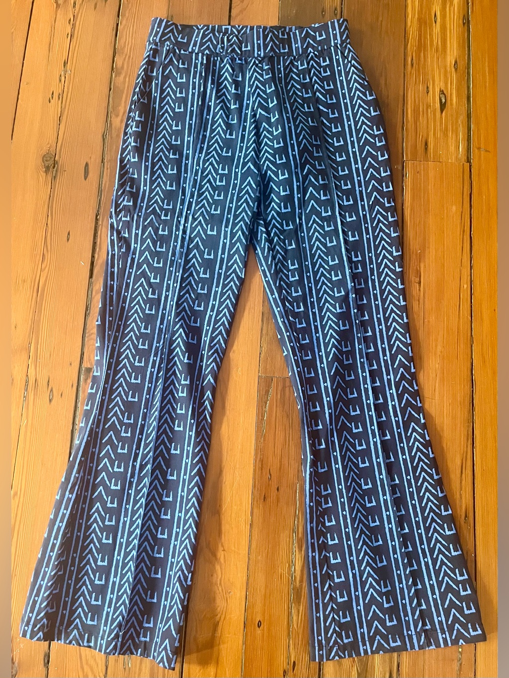 D'iyanu Raya African Print Wide Leg Pants Navy Blue Size L — image 2 of 5
